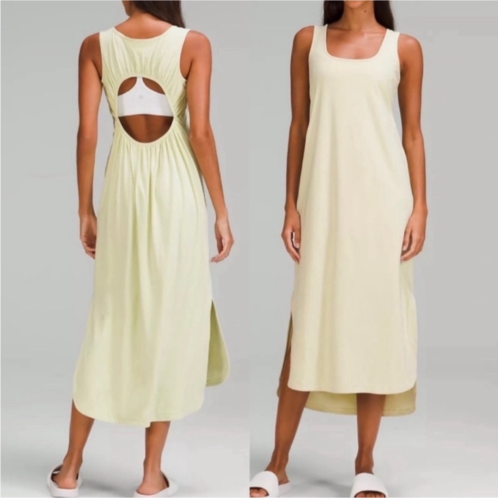 Lululemon Pima Cotton Open-Back Midi Dress Sz 6